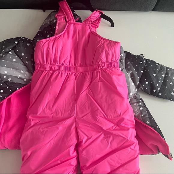 Pink Platinum Girls Heavyweight 2-Piece Skisuit Snowsuit Set Pink Grey Size 4 - Picture 5 of 11